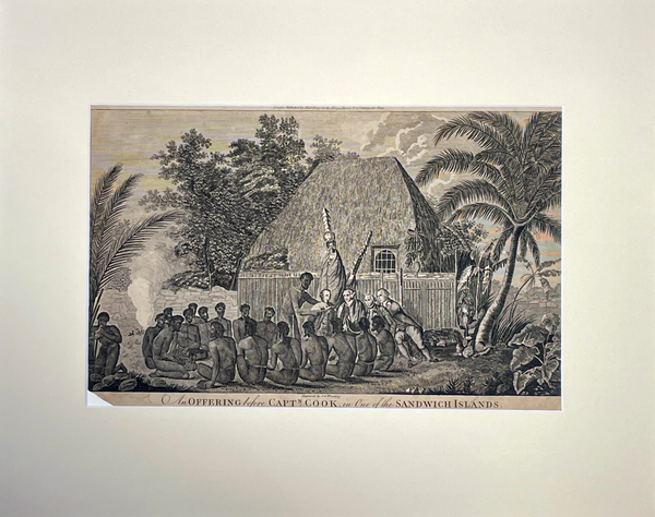 "An Offering before Captain Cook in one of the Sandwich Islands"
