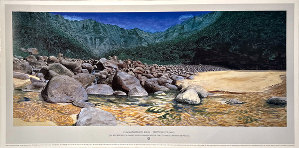 "Hanakapiai Beach, Kauai" Poster Triptych, Best Beaches of Hawaii Series - Bill Braden