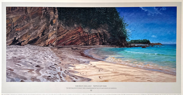 "Koki Beach, Hana, Maui" Poster Triptych, Best Beaches of Hawaii Series - Bill Braden