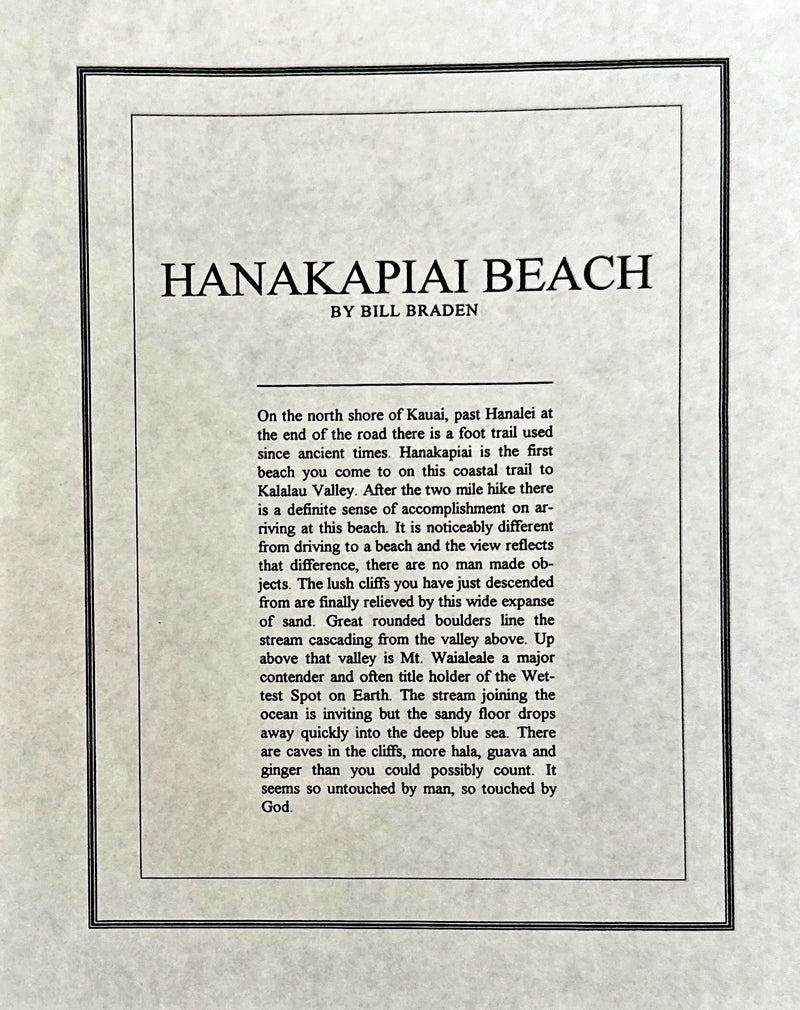 "Hanakapiai Beach, Kauai" Poster Triptych, Best Beaches of Hawaii Series - Bill Braden