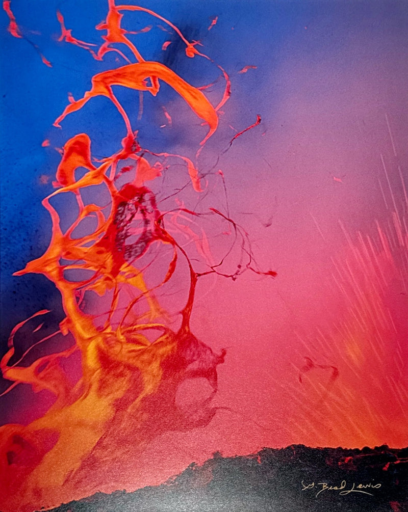 Spatter Burst, Kilauea Volcano, Hawai'i - 11x14 Photographic Print by Brad Lewis