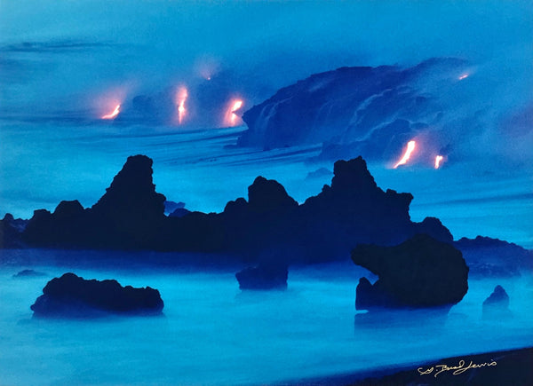 "Kalapana Mist", Kilauea Volcano, Hawai'i - 11x14 Photographic Print by Brad Lewis