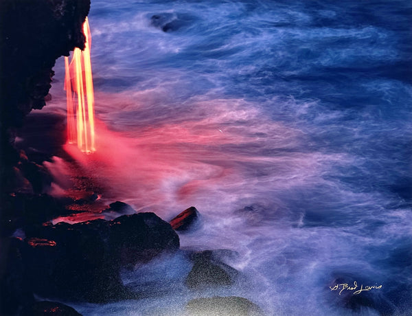 "Firefall", Kilauea Volcano, Hawai'i - 11x14 Photographic Print by Brad Lewis