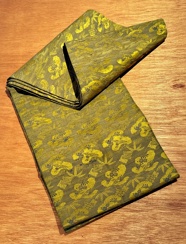 Japanese Obi - green / gold silk brocade