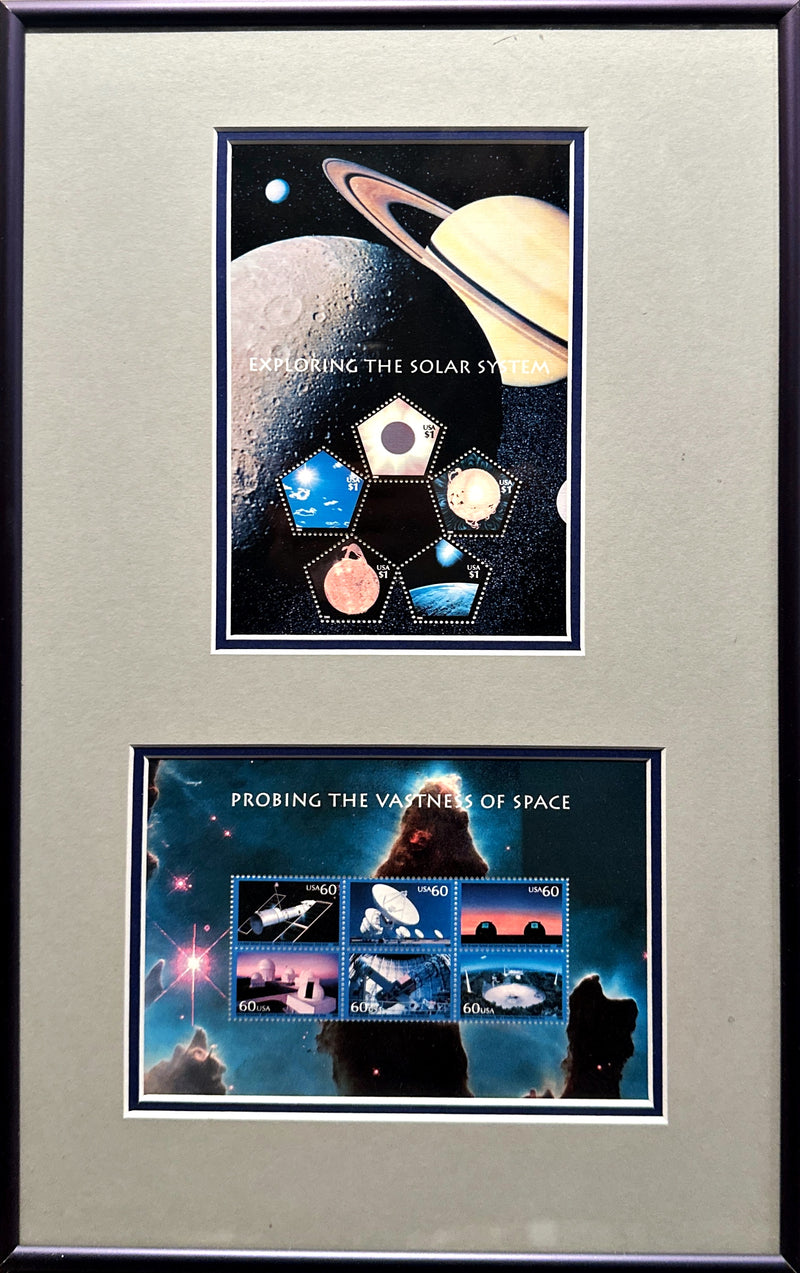 "Exploring the Solar System" and " Probing the Vastness of Space" Framed Stamp Sets