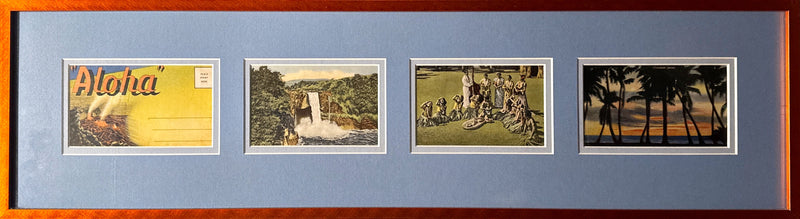 Framed Vintage Hawaiian Postcards