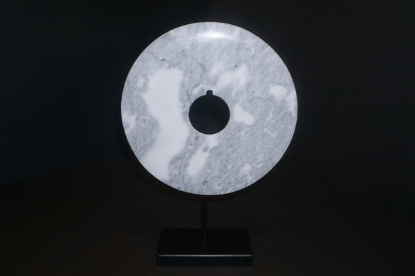 Grey Marble Disk on Stand