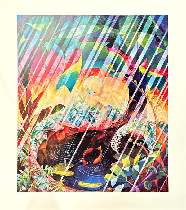 "Boy with Goldfish, No. 1, Rainbow Birth" Print - John Paul Thomas