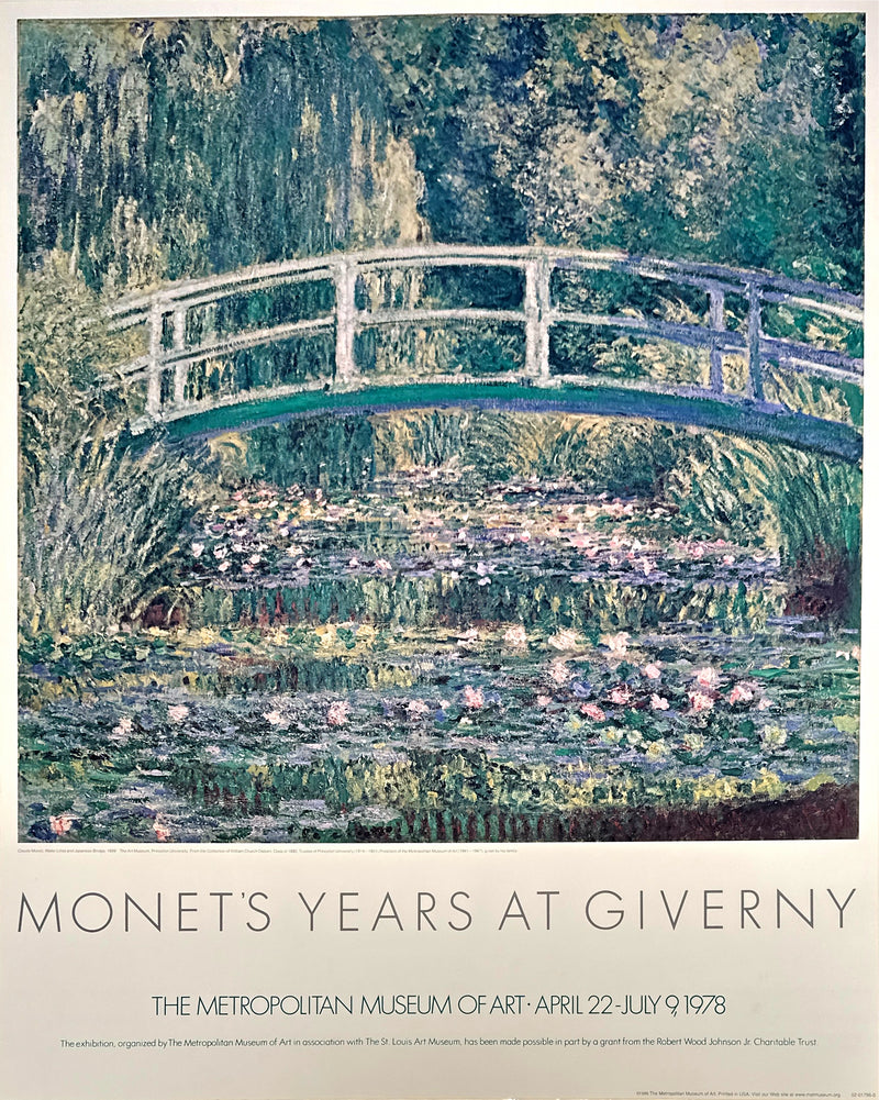 "Water Lillies and Japanese Bridge" Poster - Monet