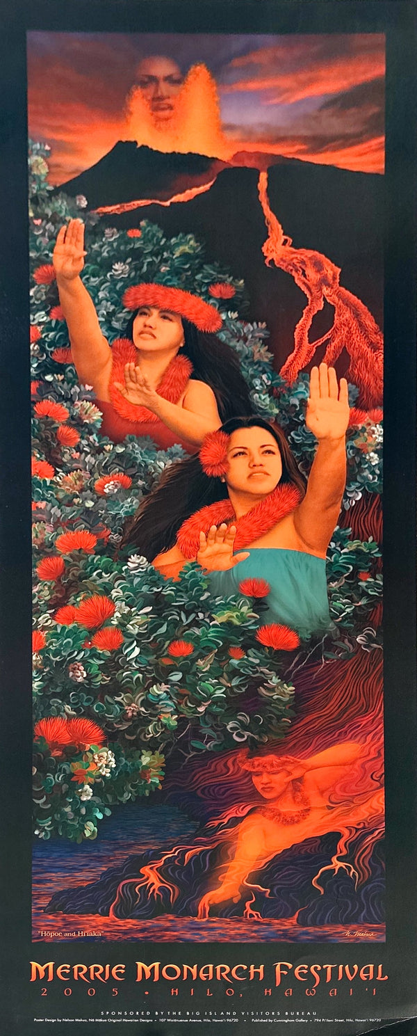 "Hopoe and Hi’iaka" Merrie Monarch Poster 2005 - Nelson Makua