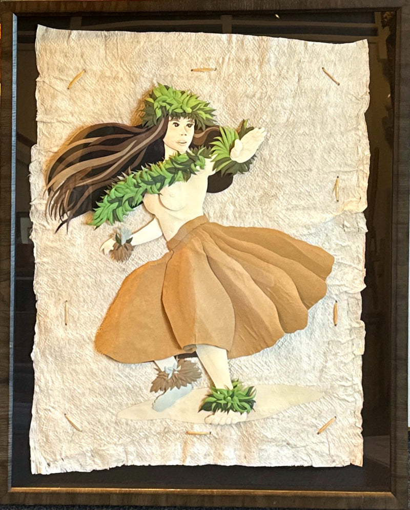 "Hula Kohiko Wahine" Framed Paper Sculpture - Scott Gorrell