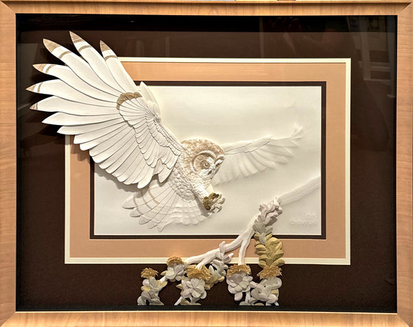 "Pueo in 'Ōhi'a" Framed Paper Sculpture - Scott Gorrell