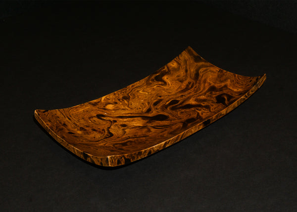 Burl Wood Rectangular Tray