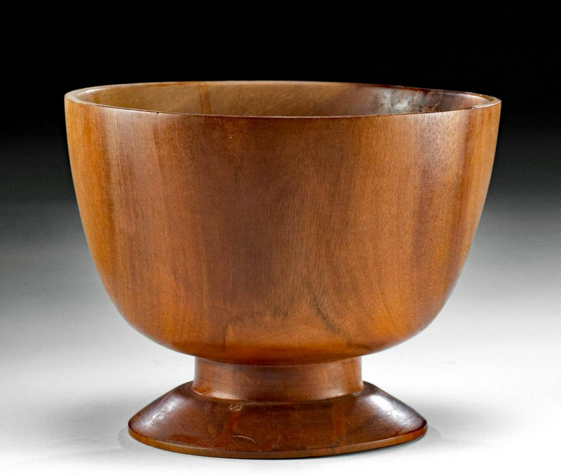 Fine Early 20th C. Hawaiian Milo Wood Goblet Calabash