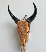 Indonesian Carved Cow Skull - Lotus Motif